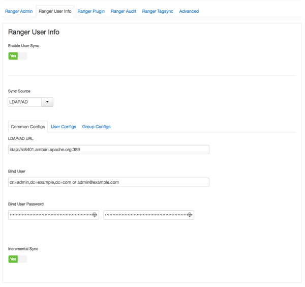 Under Ambari > Ranger > Configs > Ranger User Info, Sync Source = LDAP/AD.