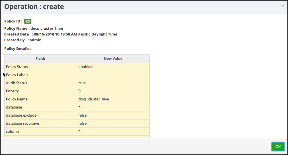 Audit>Access: create example