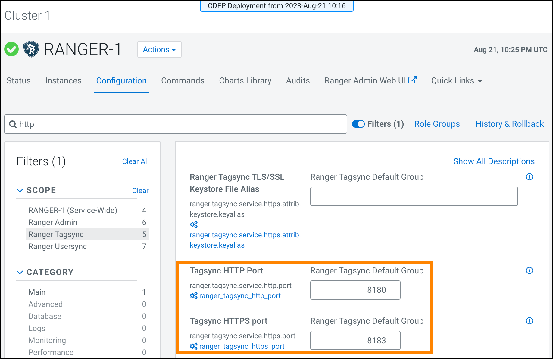 Ranger TagSync port settings