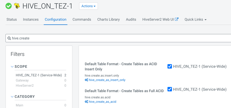 Configuring Hive CREATE TABLE behavior